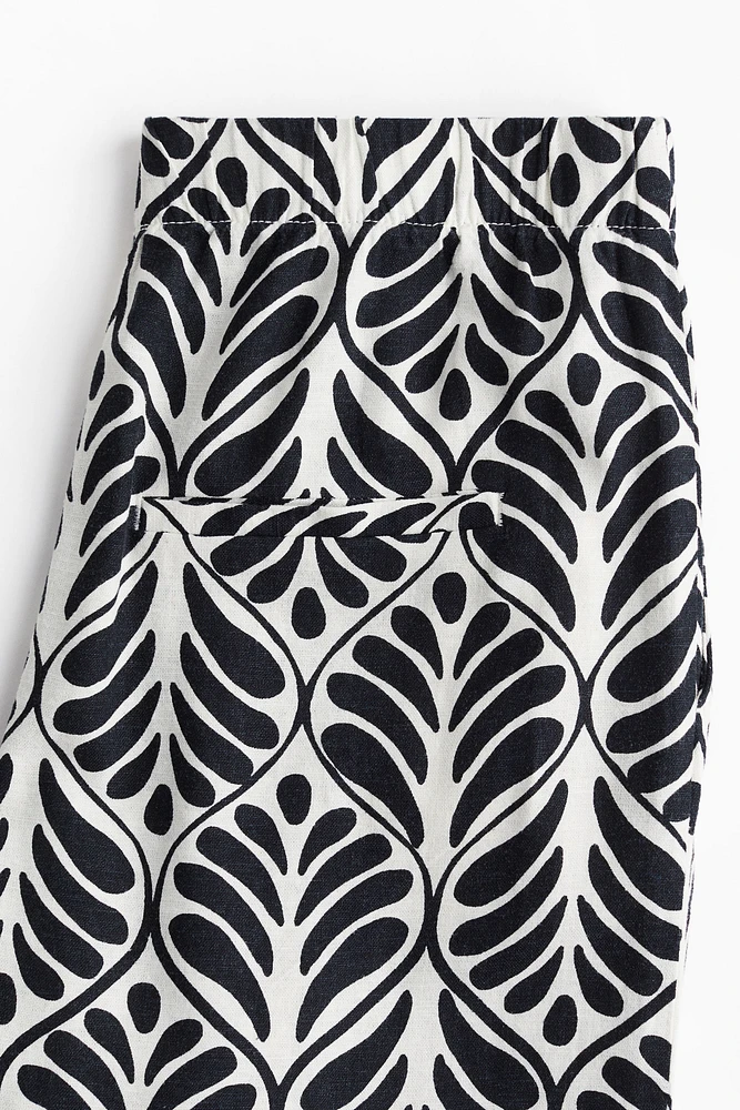 Pantalon large en lin mélangé