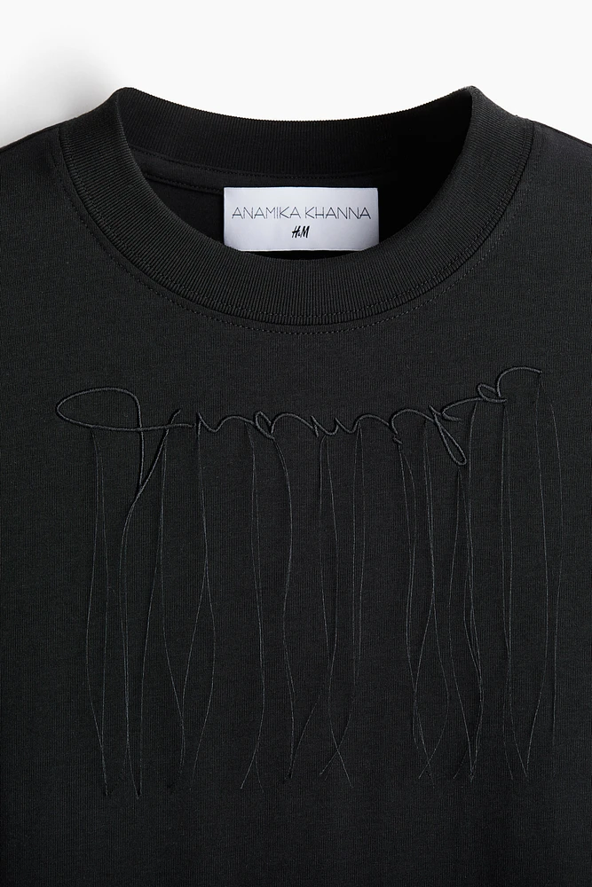 Lyocell-Blend Embroidered T-shirt