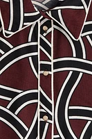 Patterned Tie-Belt Dress