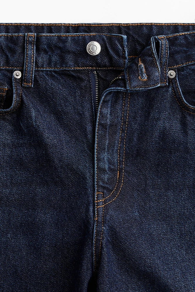 Straight-Cut Foldover-Cuff Jeans