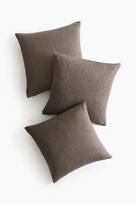 Lot de 3 housses de coussin en tissu texturé
