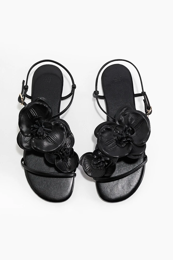 Appliquéd Strappy Sandals