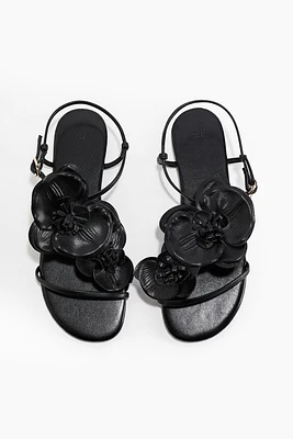 Appliquéd Strappy Sandals