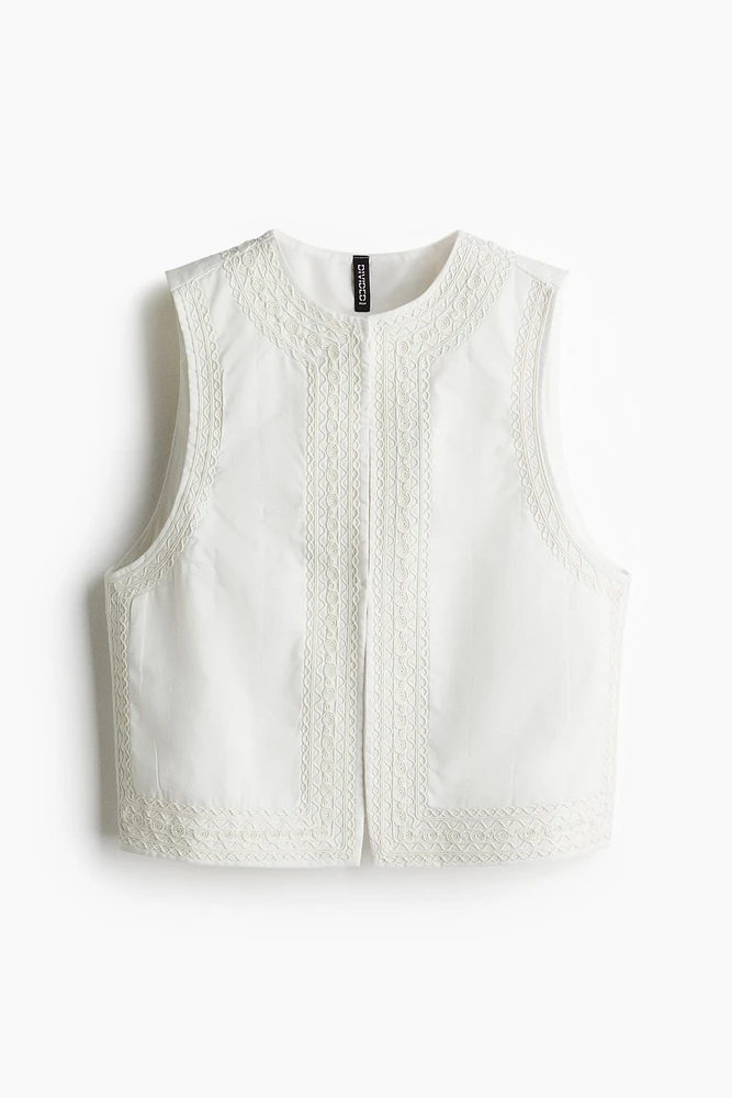 Veste sans manches brodée