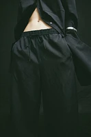 Linen-blend Pull-on Pants