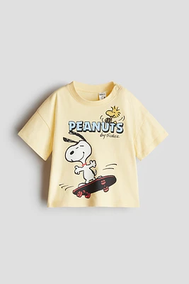 Cotton T-Shirt with Printed Motif