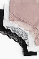 MAMA 5-pack Lace-Trimmed Cotton Hipster Briefs