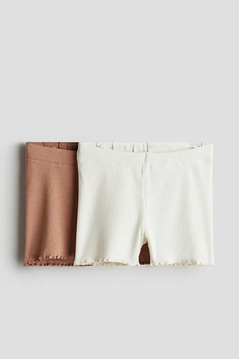 2-pack Ribbed Cotton Bike Shorts