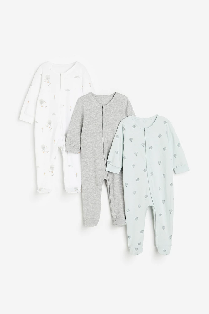 3-pack Cotton Pajama Jumpsuits
