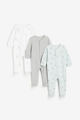 3-pack Cotton Pajama Jumpsuits