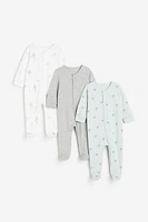3-pack Cotton Pajama Jumpsuits