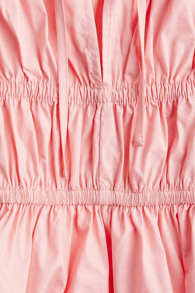 Puff-Sleeved Poplin Blouse