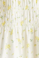 Robe en coton à corsage nid d'abeille