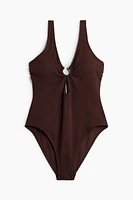 Padded-Cup High-Leg Swimsuit