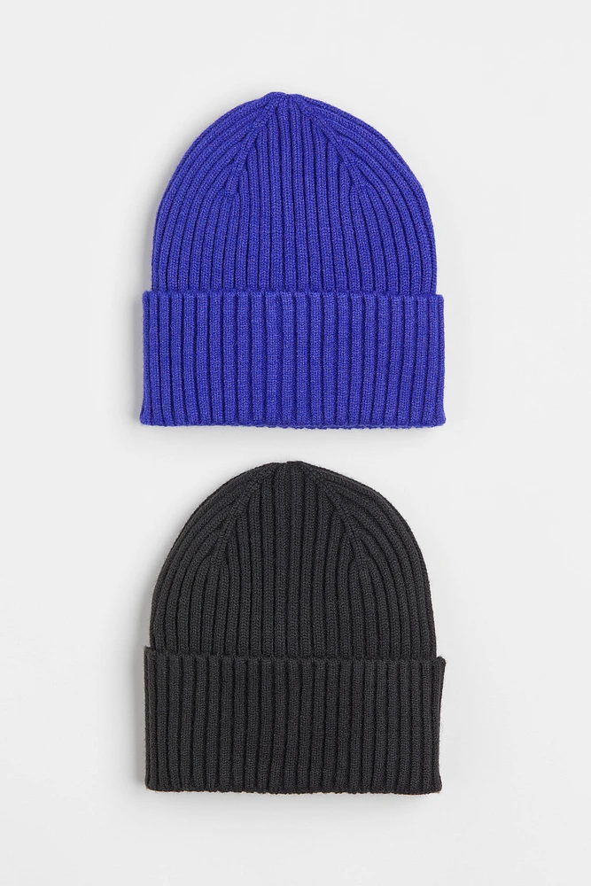 2-pack Rib-knit Hats