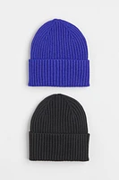 2-pack Rib-knit Hats