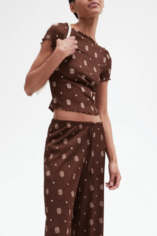Pantalon froissé avec cordon de serrage