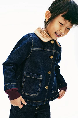 Denim Jacket with Corduroy Collar