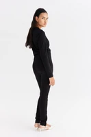 Zip-Hem Thick Jersey Leggings