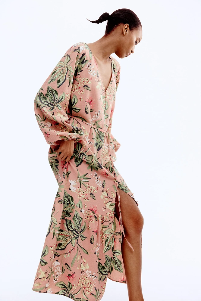 Tie-belt Crêpe Dress