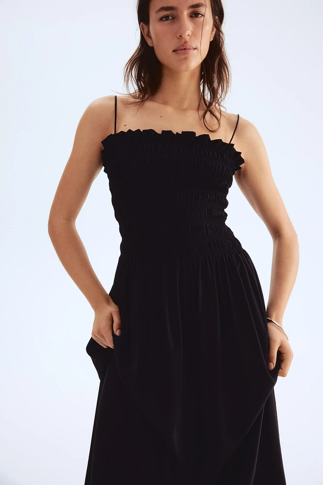 Smocked-Bodice Strappy Dress