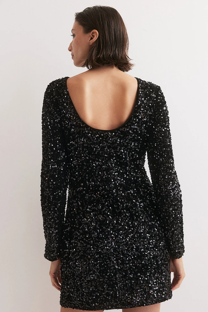 MAMA Sequined Dress with Low-Cut Back