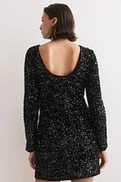 MAMA Sequined Dress with Low-Cut Back