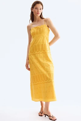 Eyelet-Embroidered Strappy Dress