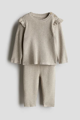 2-piece Pointelle-Knit Set