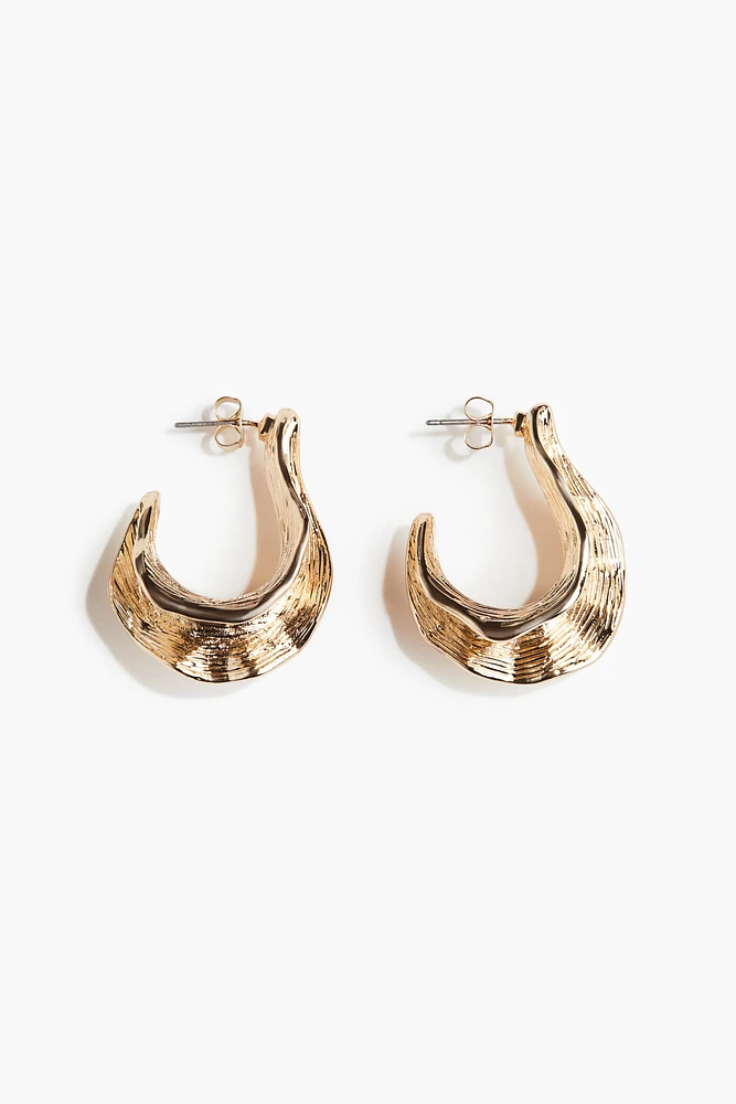 Organic-shaped Hoop Earrings