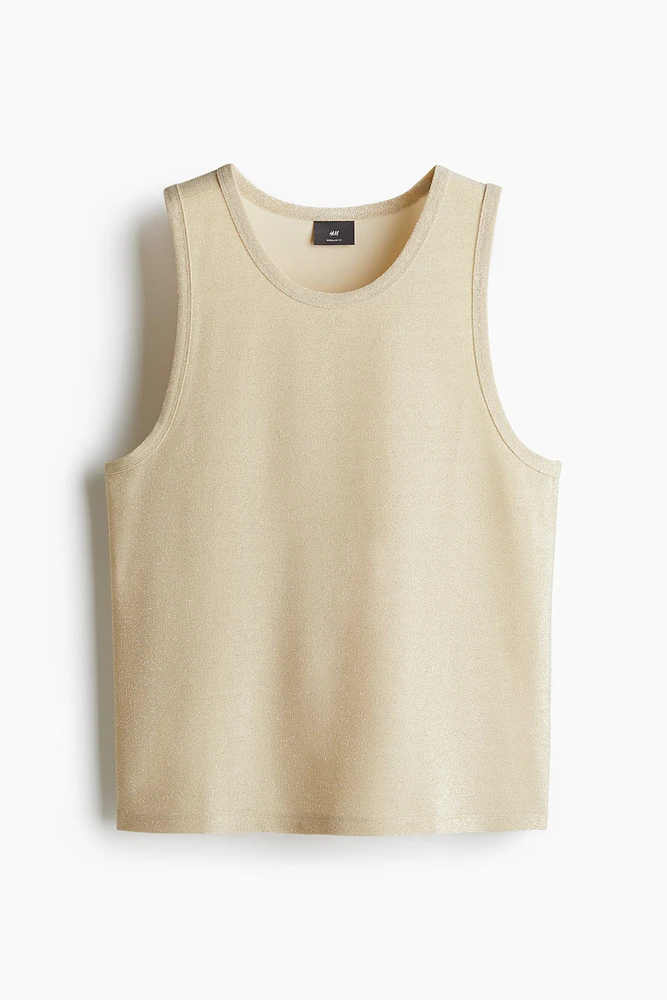 Regular Fit Metallic Tank Top