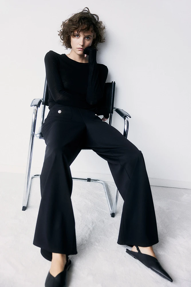 Wide-Leg Jersey Pants