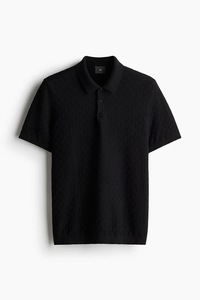 Polo Coupe Amincie en maille texturée