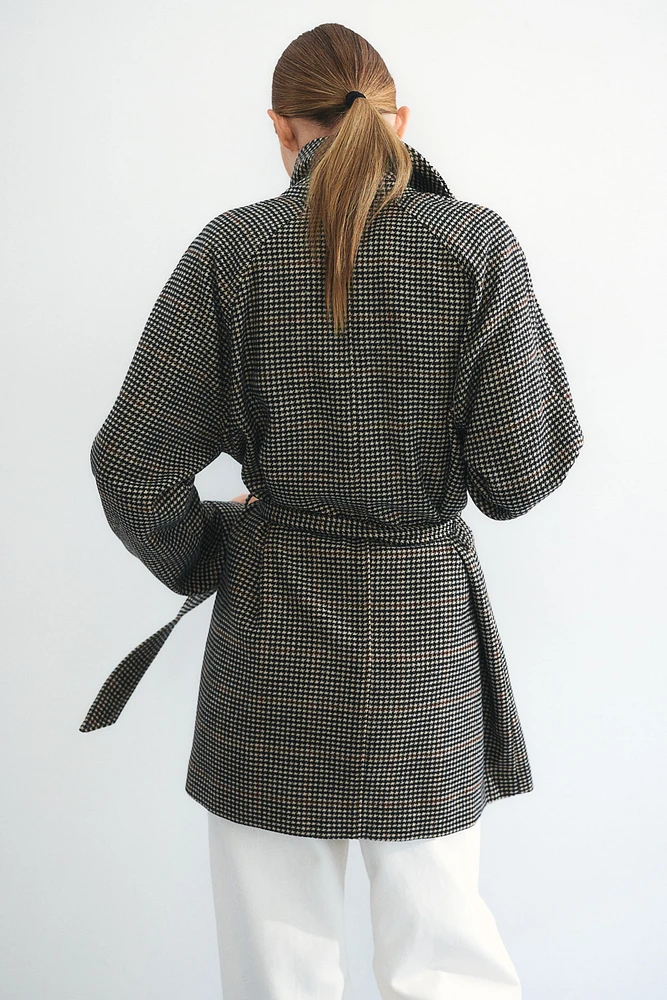 Tie-Belt Felted Coat