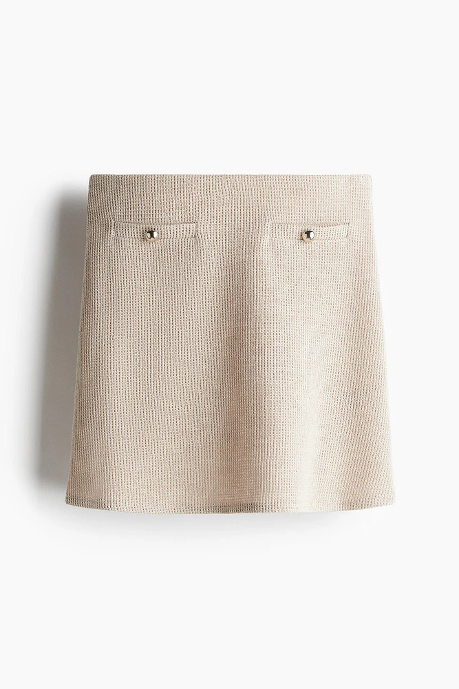 Textured-Knit Mini Skirt