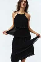 Tiered Plissé Dress