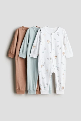 3-pack Cotton Pajama Jumpsuits