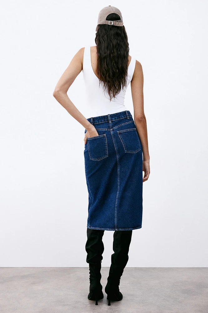 Knee-Length Denim Skirt