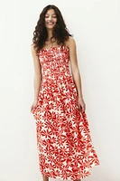 Smocked-Bodice Strappy Dress