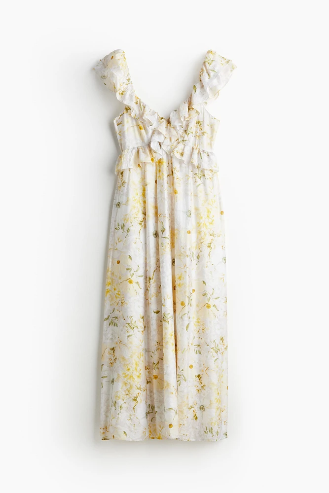 Ruffle-trimmed Midi Dress