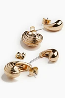 2 pairs Dome Earrings