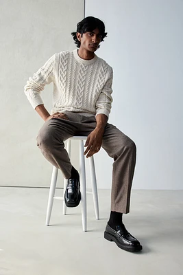 Regular Fit Cable-Knit Sweater