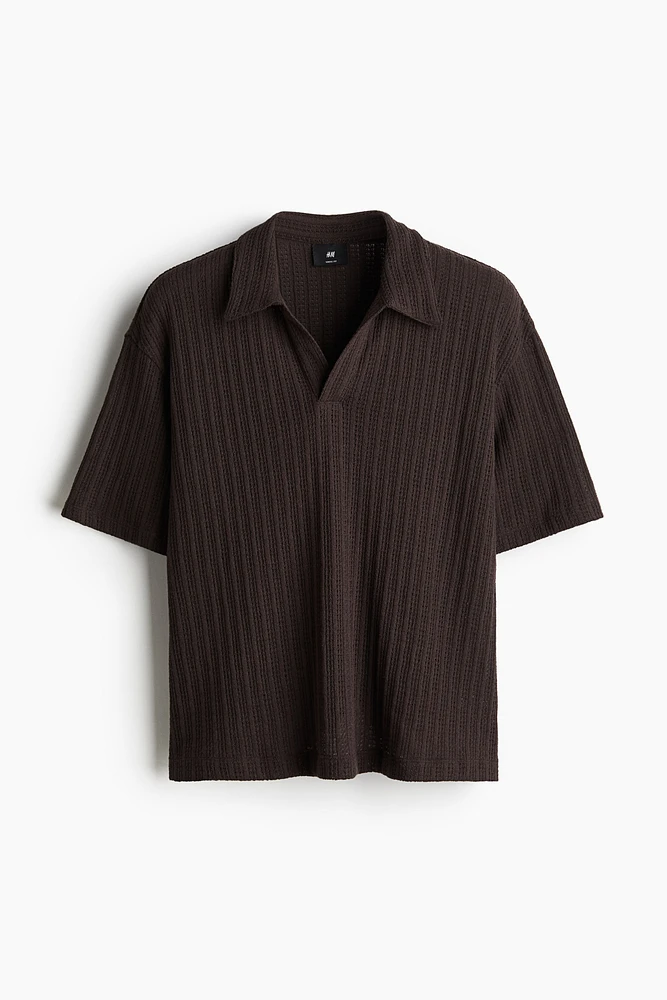 Loose Fit Jacquard-Knit Polo Shirt