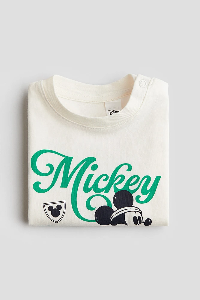 Cotton T-Shirt with Printed Motif