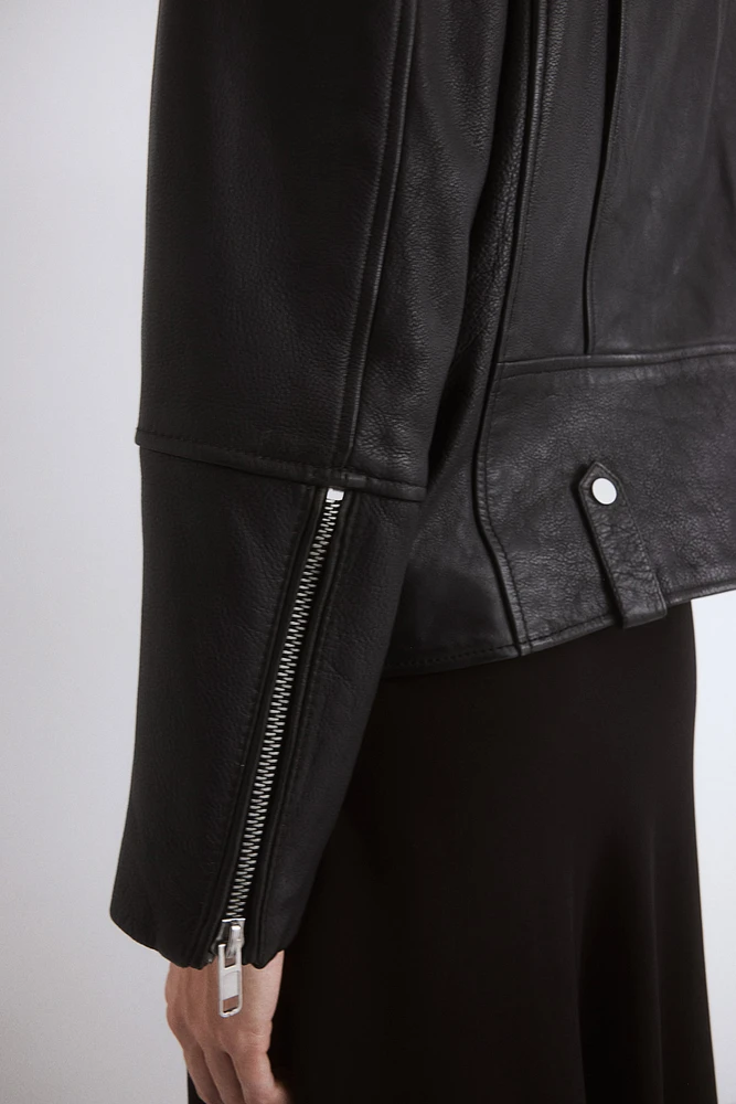 Leather biker jacket