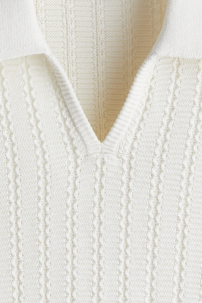 Regular-Fit Textured-Knit Polo Shirt
