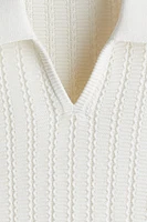 Regular-Fit Textured-Knit Polo Shirt