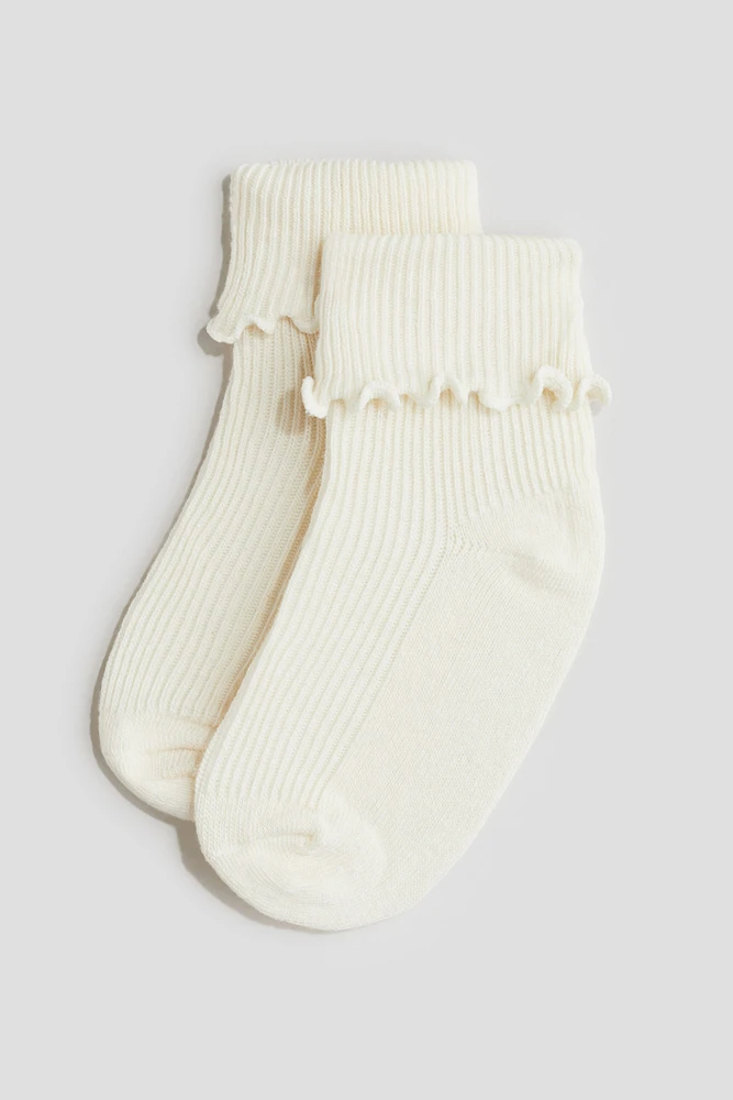 3-pack Socks with Overlocked Foldover Cuffs
