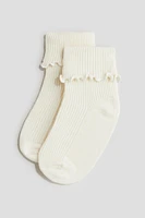 3-pack Socks with Overlocked Foldover Cuffs