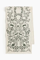 Linen-blend Table Runner with Printed Motif